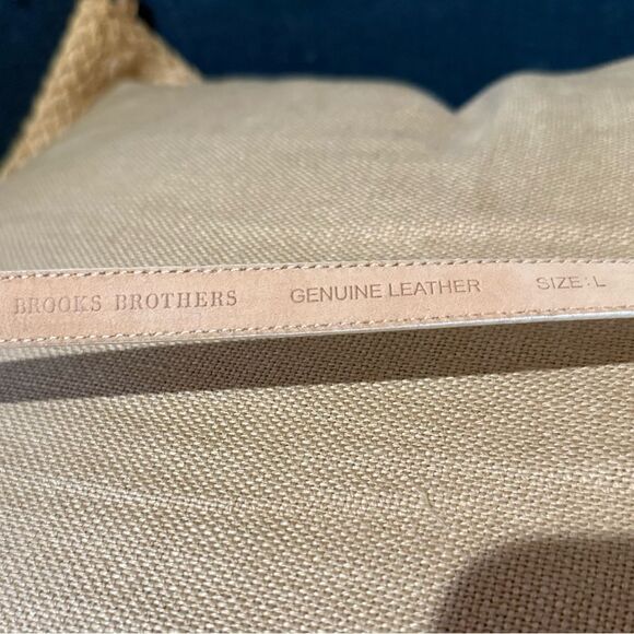 Brooks Brothers Ivory Leather Skinny Belt Large - Picture 3 of 4